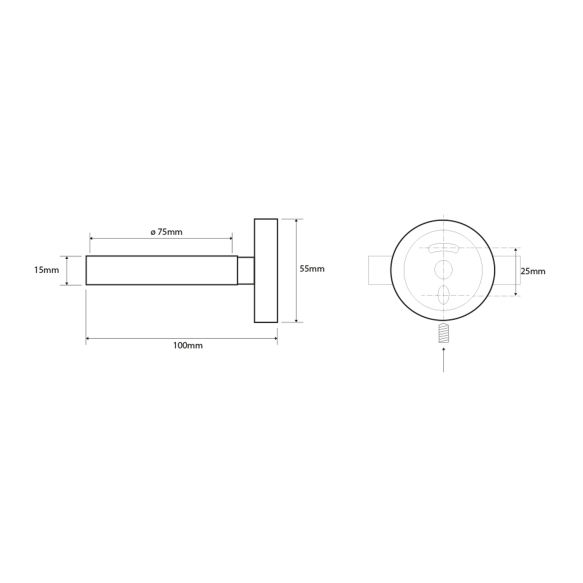 X-ROUND Seinale kinnitatav Föönihoidik, kroom (80x55x100 mm)