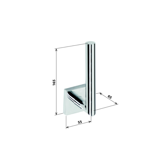 X-SQUARE lisarulli wc paberihoidja, kroom (55x165x65 mm)