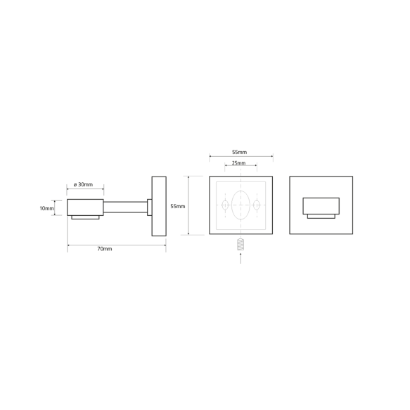 X-SQUARE Magnetiline seebialus, kroom (55x55x70mm)