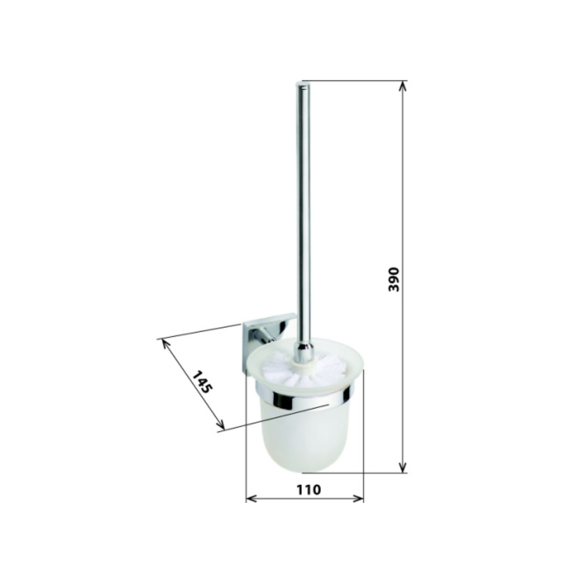 X-SQUARE WC hari/hoidik, kroom (110x370x145 mm)