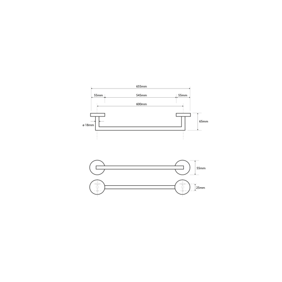 käterätihoidja X-ROUND, valge matt