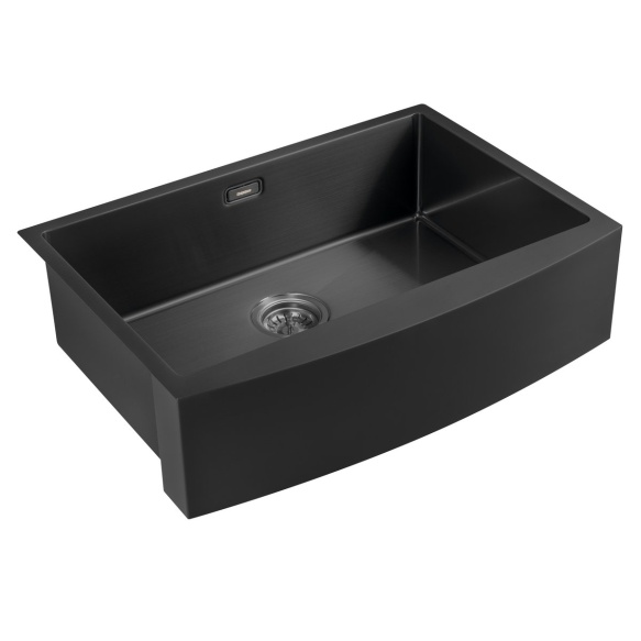 poolsüvistatav roostevaba köögivalamu 70x50cm,  gun metal