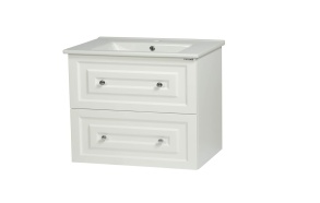 Kayra Basin Cabinet with drawers 80 cm, white + basin SU080