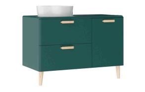 Patara Basin Cabinet with drawers 100 cm, green + basin LP140 or LP040