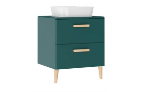 Patara Basin Cabinet with drawers 60 cm, green + basin LP140 or LP040