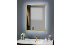 LED mirror Cherry diam 60x80 cm, mat gold, rotatable