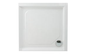 80x80 stone shower tray, white, incl front panel and feet