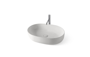 Countertop round washbasin Nolita 60x40x15 cm, white mat