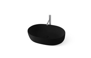 Countertop round washbasin Nolita 60x40x15 cm, black mat