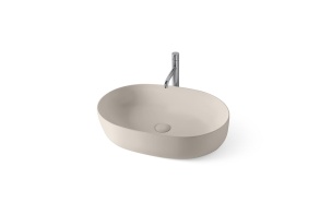 Countertop round washbasin Nolita 60x40x15 cm, grey mat