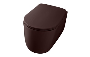 rimless wall hung toilet Nolita, burgundy mat