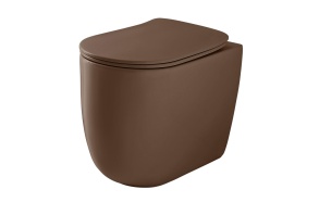 rimless floor mount toilet Nolita, brown mat