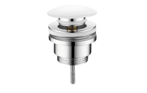 Closable universal  bottom valve Kerasan 5/4´´ with ceramic plug, white Tech (antibacterial surface)