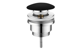 Closable universal  bottom valve Kerasan 5/4´´ with ceramic plug, glossy black