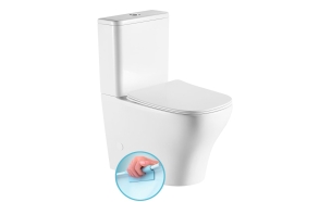 wc set Bella No Rim, universal trap, dual flush, soft close seat included (parts: 1,2)