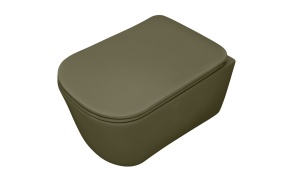 rimless wall hung toilet Tribeca, green mat