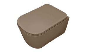 rimless wall hung toilet Tribeca, hazelnut mat