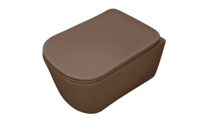 rimless wall hung toilet Tribeca, brown mat