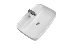 Countertop washbasin Tribeca 60x43x15 cm, white Tech (antibacterial surface)