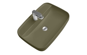 Countertop washbasin Tribeca 60x43x15 cm, green mat