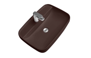 Countertop washbasin Tribeca 60x43x15 cm, burgundy mat