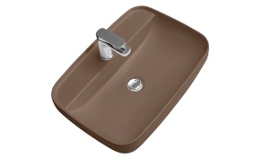 Countertop washbasin Tribeca 60x43x15 cm, brown mat