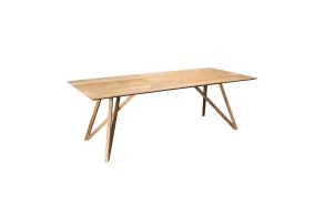 Dining table 220x100x75 cm, recycled teak wood