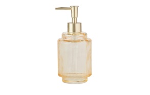 yellow glass soap dispenser 7.5x18 cm