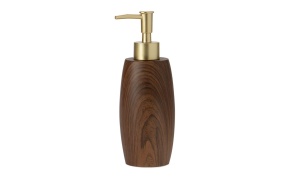 brown wood effect soap dispenser 7x20 cm