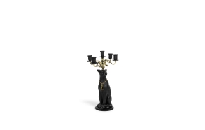 Proudly Crowned Panther Candle Holder Black