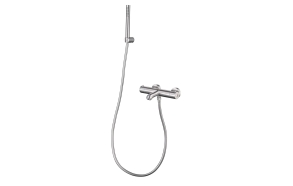thermostatic bath mixer with hand shower set Cherry, brushed steel