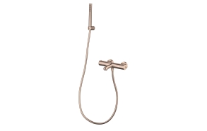 thermostatic bath mixer with hand shower set Cherry, brushed rose gold