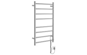 REDONDO electric towel radiator with timer, round, 500x900 mm, 75 W, polished stainless steel