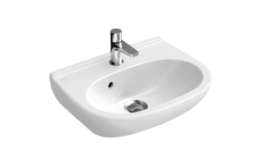 Villeroy & Boch O.novo hand washbasin compact white 450x350 mm, with 1 tap hole, with overflow
