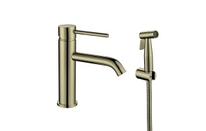 basin mixer with bidet Cherry, brushed gold