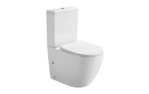rimless wc set Pacho, universal trap, dual flush + soft close seat cover, white (2 packs)