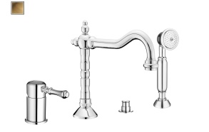 4-holes bath border mixer with diverter, bronze