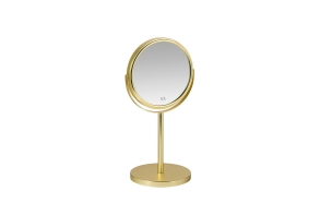 standing bathroom mirror (5X magnifying), gold, 18.5x15.34.5 cm