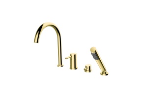 bath mixer Creation, bath deck mount, shiny gold