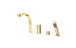 bath mixer Deco, bath deck mount, shiny gold