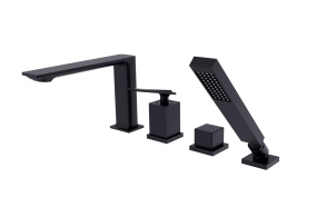 bath mixer Espire, bath deck mount, black mat
