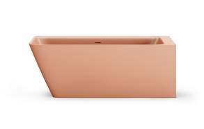 cast stone bathtub Quadro Corner A, glossy clay