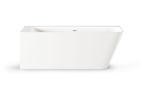 cast stone bathtub Quadro Corner D, glossy white