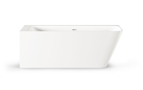 cast stone bathtub Quadro Corner D, glossy white