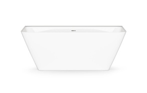 cast stone bathtub Quadro Wall, glossy white