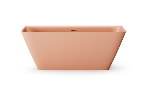 cast stone bathtub Quadro Wall, glossy clay