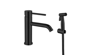 basin mixer with bidet Cherry, black mat