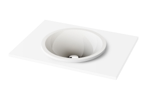 built in basin Round In, glossy white