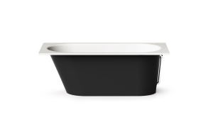 Cast stone bath VARIO L 170x75cm, Glossy Alpine White / Glossy Black