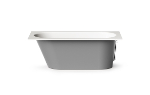 Cast stone bath VARIO L 170x75cm, Glossy Alpine White / Glossy Grey